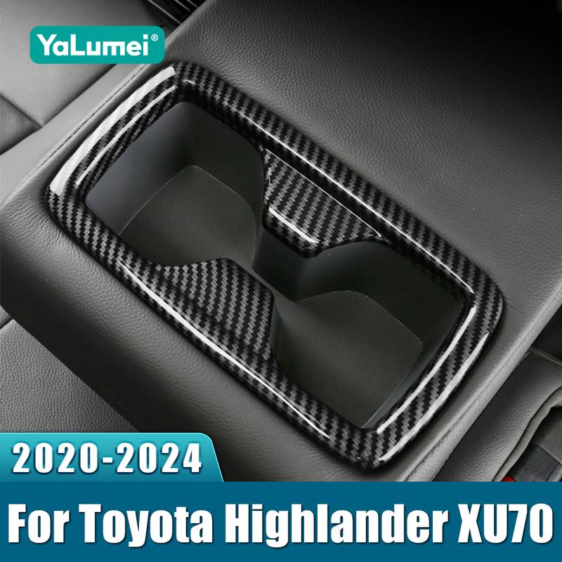 For Toyota Highlander XU70 Kluger Hybrid     2024 Car Seat Back Row Water Cup Holder Cover Frame Trim Sticker