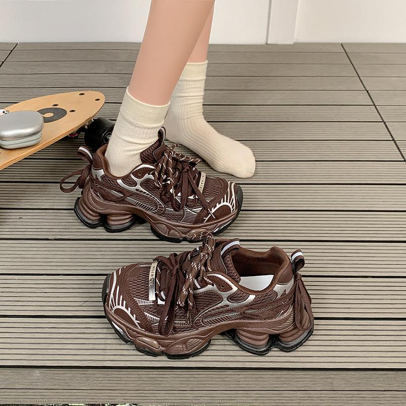 Gray dad shoes women's 2025 new autumn and winter popular platform sports women's shoes small height increase casual shoes