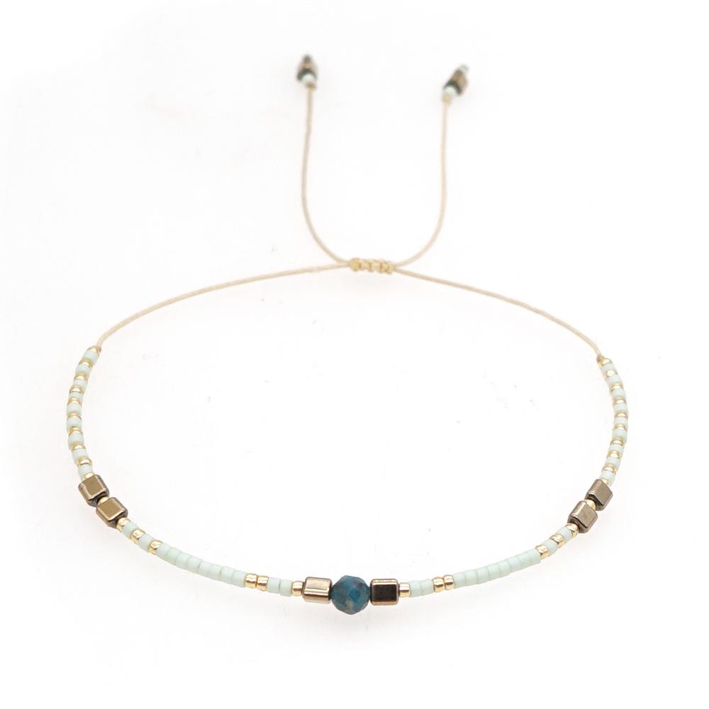 Retro Colorful Seed Bead & Faux Pearl Adjustable Bracelet - Trendy Hand-woven Jewelry for Women