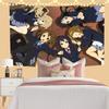KOn Anime Girls Wall Tapestry Japanese School Uniform Art Print Bedroom Decor Otaku Gift Anime Fan Home Decoration