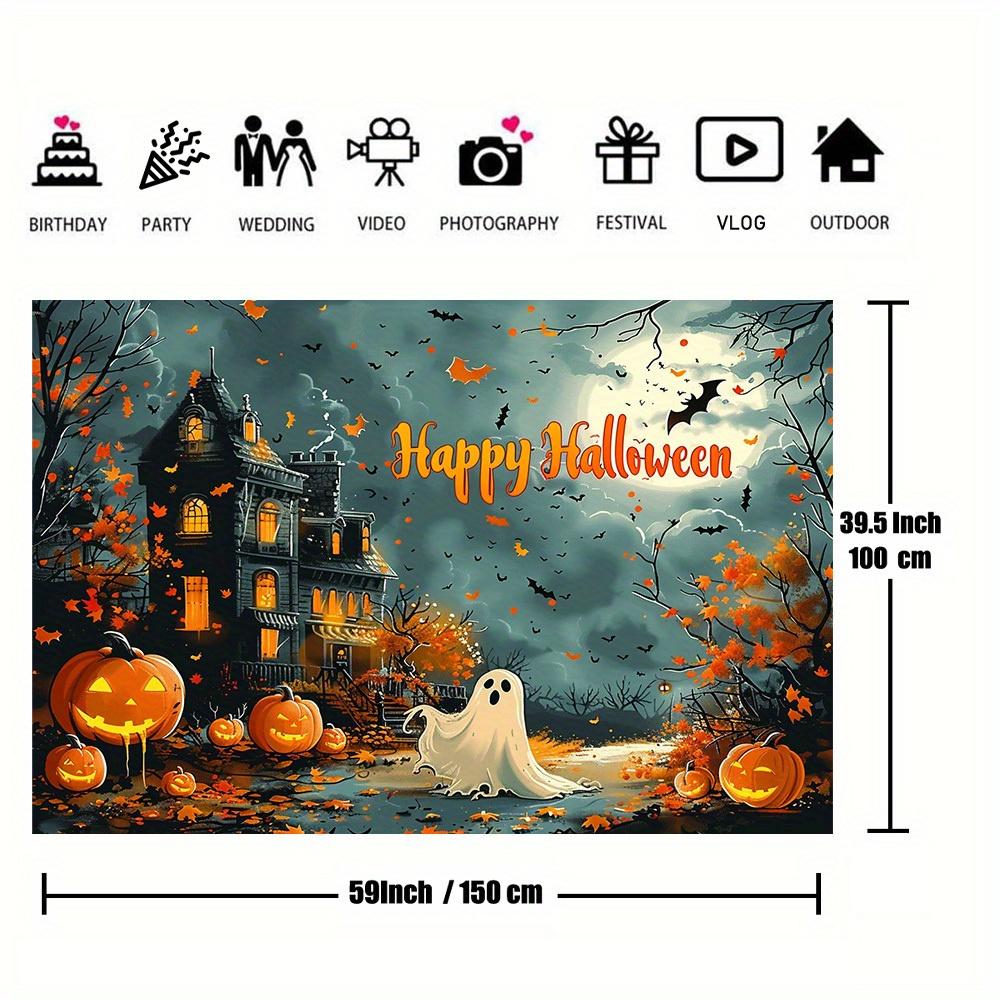1pc2D flat Halloween banner background cloth for photography, birthday party decoration, no power required——sym