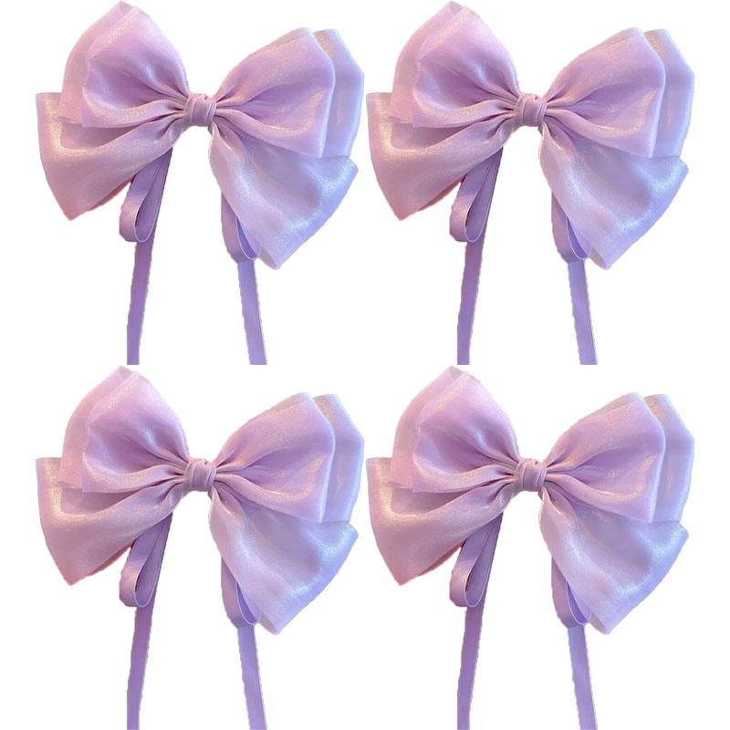 Mermaid Ji Pearlescent Satin Bow Hair Clip Women Summer Sweet Ribbon Spring Clip Fairy Hair Accessories