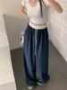 Women's Color Block Wide Leg Elastic Waist Quick-Dry Pants - Spring/Summer 2025, Loose Fit, Yamamoto Style