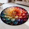 Yousheng Floral Plush Floor Mat 3D Optical Illusion Round Small Area Rug Non-Slip Absorbent Carpet for Living Room Bedroom Kitchen Bathroom Sofa