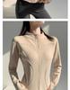 Women's Autumn/Winter Fleece Yoga Jacket - Zipper, Long Sleeve, Slim Fit for Running, Cycling, Fitness