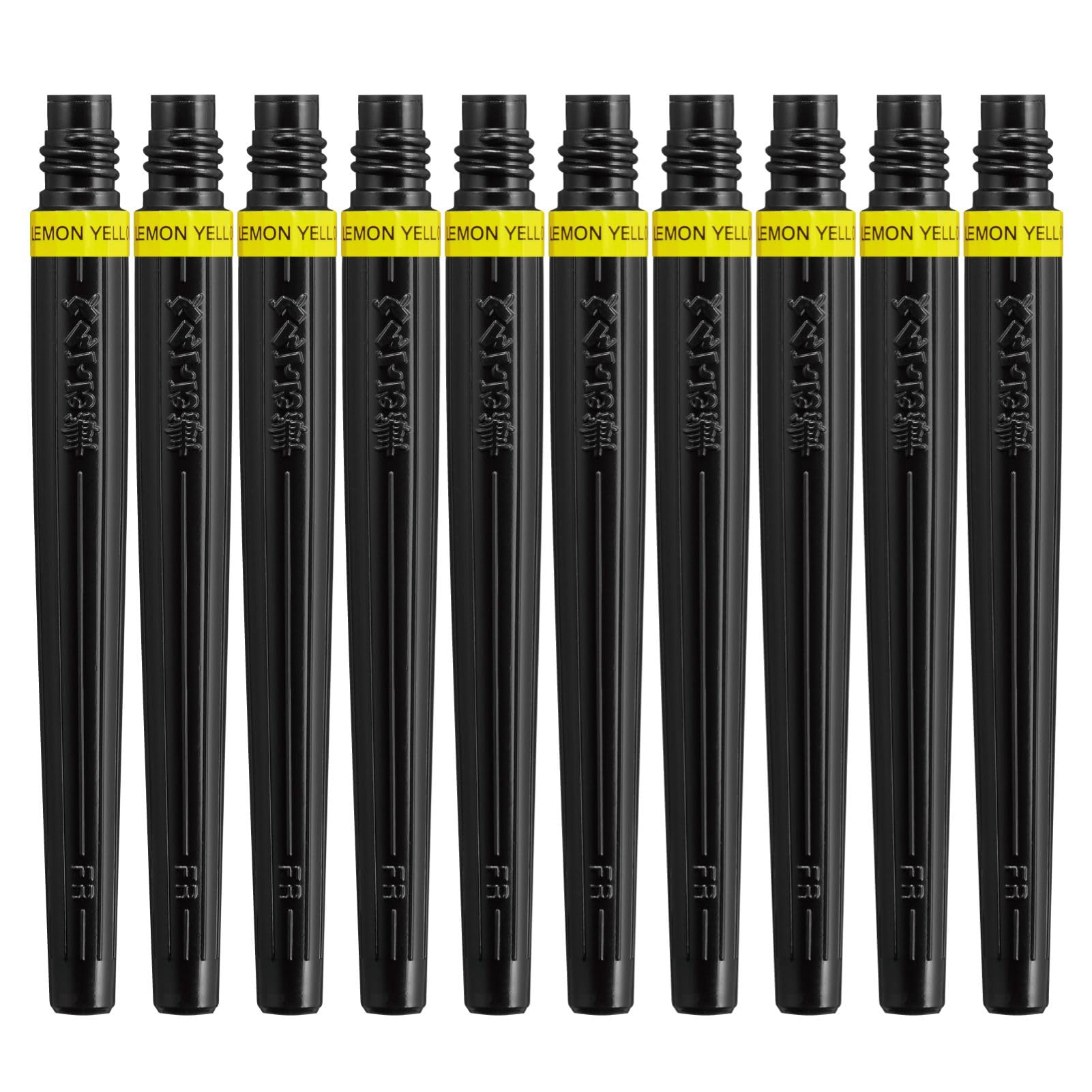 

Набор из 10 кистей Pentel Brush Pen Art Brush XFR-105 лимонно-желтого цвета