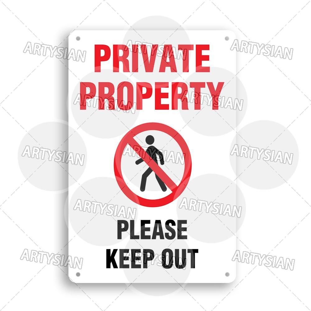 Mfoever Private Property Metal Sign Beware of Dog Security Warning No Trespassing Notice Restricted Areas Enter At Own Risk Plaque