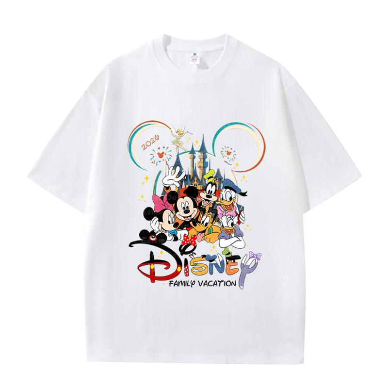 

D06-105 MINISO 2026 Summer High-quality Printed Pure Cotton Shoulder Style Men s and Women s Round Neck Short Sleeved Couple T-shirt S