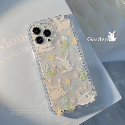 Flower Rabbit iPhone 14 Apple Phone Case 13Promax Soft 12 Protective Cover Suitable for 15plus