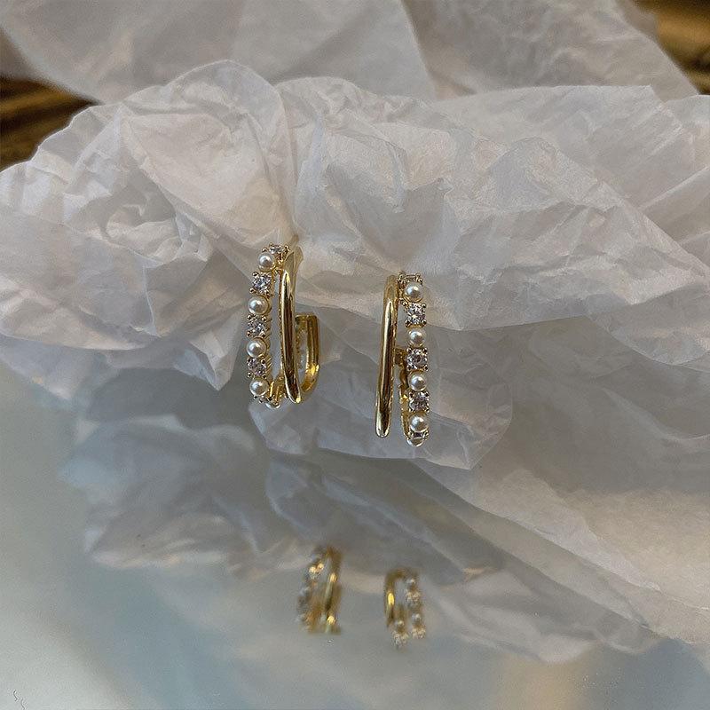 Cercei cu perle Femei Retro Modă Forma de C Simpli Cercei cu perle pentru Femei Potriviți pentru Cadouri de Petrecere de Ziua de Naștere Cercei Tendință