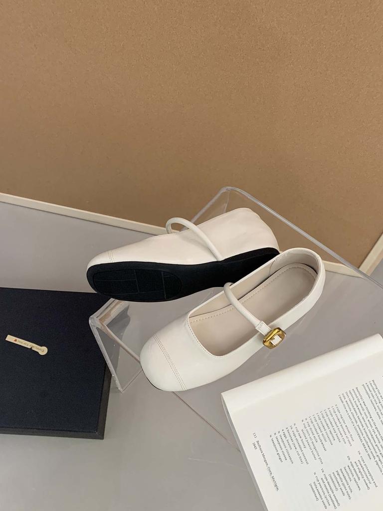 Retro Mary Jane Schuhe 2025 neu Französischer kleiner Duftstil elegant eckige Spitze flacher Ausschnitt Innenhöhenerhöhung Ein-Wort-Riemen Einzelne Schuhe