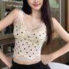 French retro lace polka dot white suspender vest women's summer babes wear niche design sleeveless top