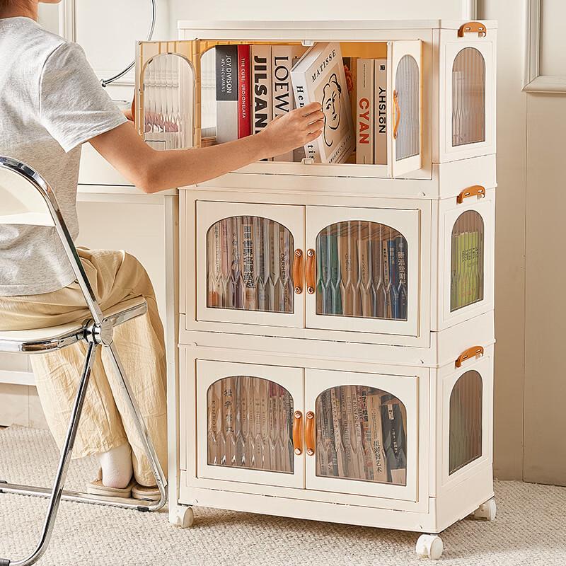 Miling Foldable Movable 5-Tier Plastic Storage Cabinet