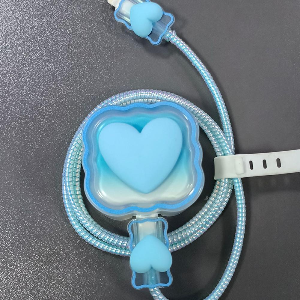 4 w 1 Love Heart Charger Cable Protector Case do iPhone'a 15 14 11 16 18 W 20 W Ładowarka Głowica Ochronna Pokrywa Akcesoria Winder