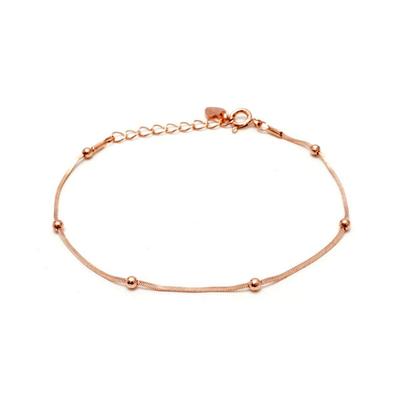 925 Silber Kugel Roségold Armband B7131