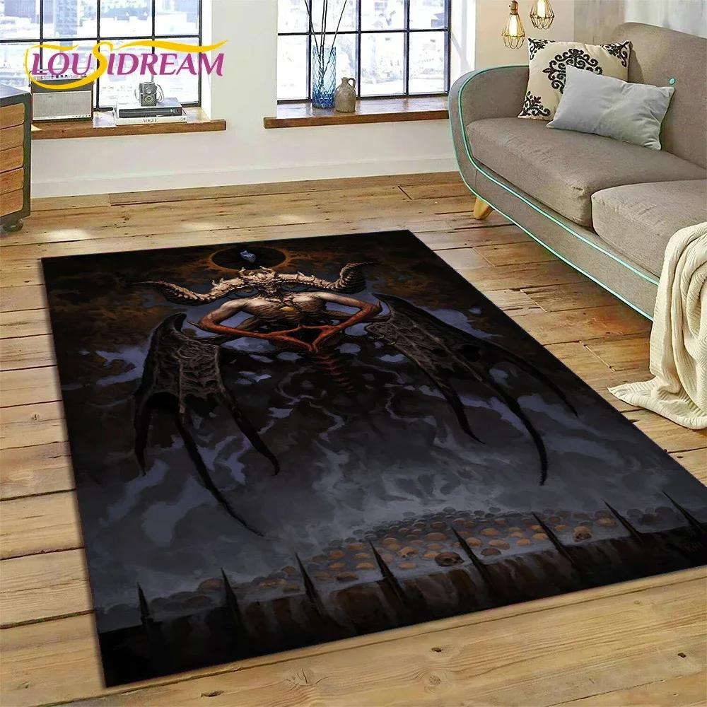 Diablo 3D Retro Game Gamer Carpet Rug for Bedroom Living Room Home Sofa Decoration,Children Play Game Large Decor Floor Mat Gift