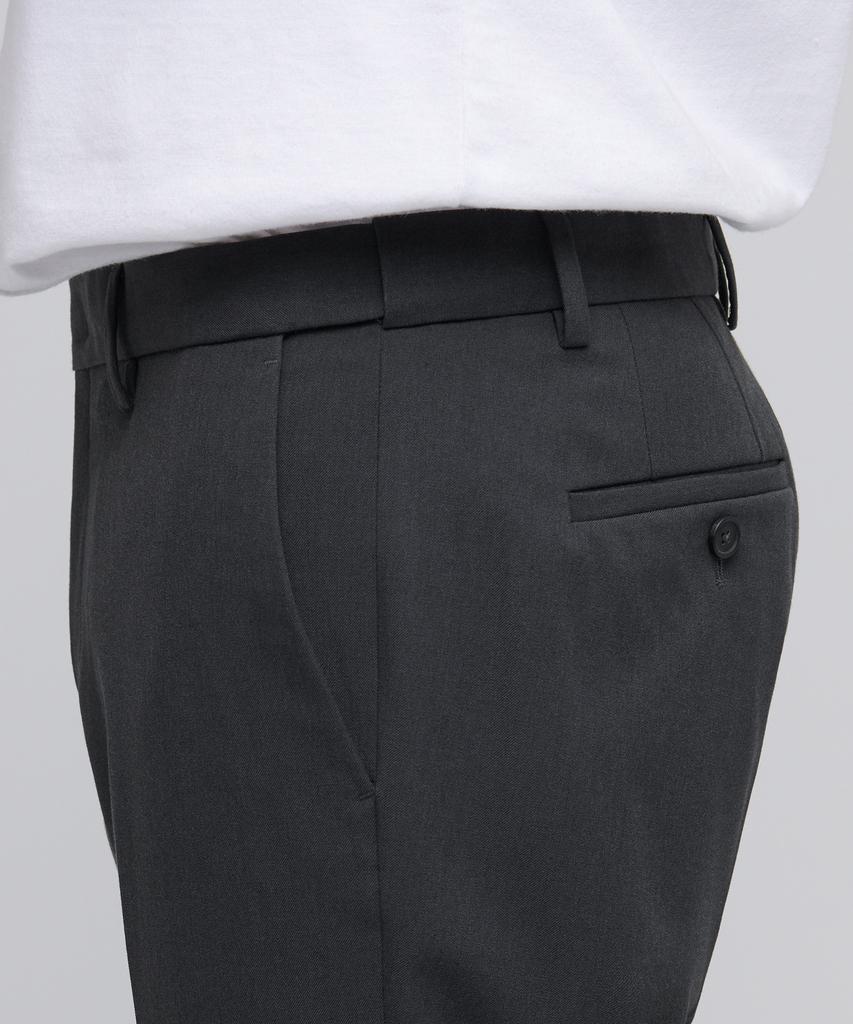 MUSINSA STANDARD Tapered Hidden Elastic Waist Length Slacks [Gray]