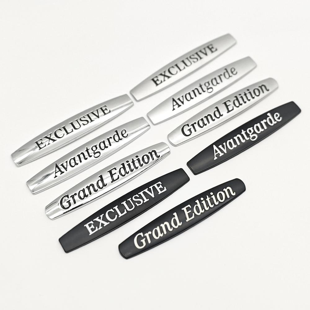 2pcs 3D Metal Logo Avantgarde EXCLUSIVE Sticker Grand Edition Emblem Car Fender Badge For Mercedes Benz AMG Car Accessories