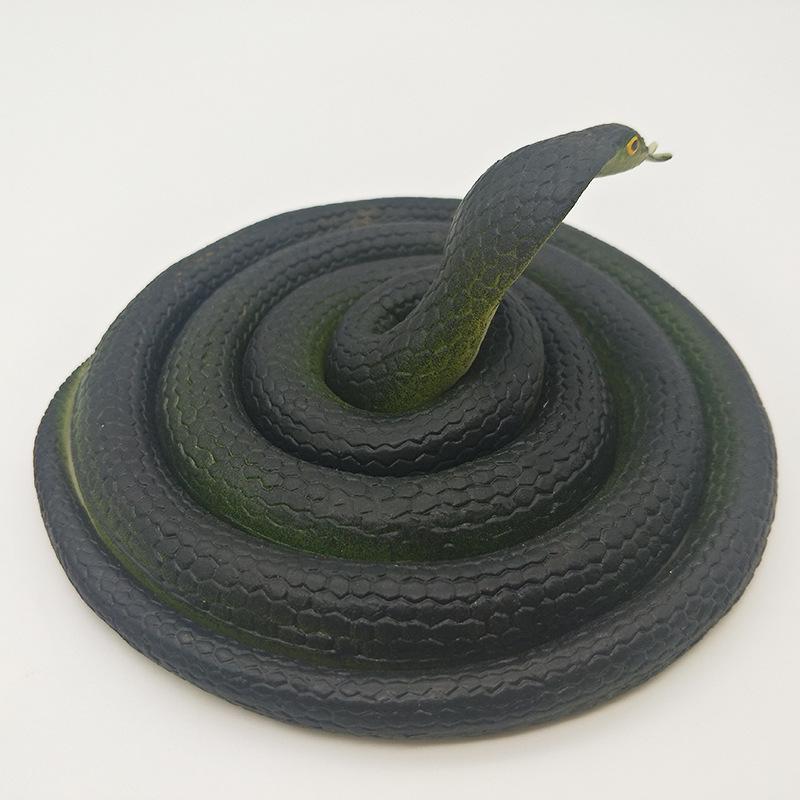 Children's Soft Rubber Toy - Large Green Fake Snake Prank Model