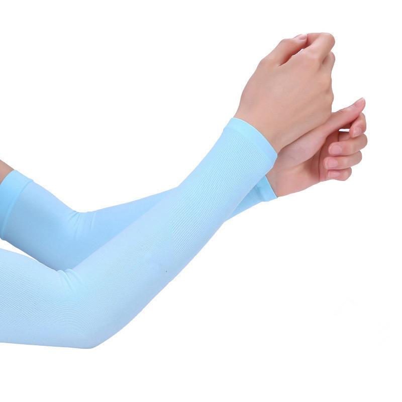 Manchons de Bras en Soie Glacée pour Vélo d'Été Respirants Fins Sport d'Extérieur Protège-Bras Anti-UV Hommes Femmes Course à Pied Conduite Couvre-Bras