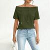 Women's Off Shoulder Neck Sweatshirt Loose Fit Casual Pullover Top