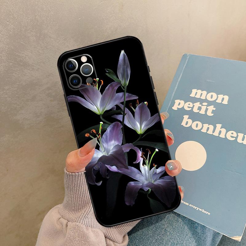 Lily Flowers Case For iPhone 17 Air 13 16 15 11 12 14 Pro Max 13 mini XR 15 16 Plus 16e Back Cover Shell