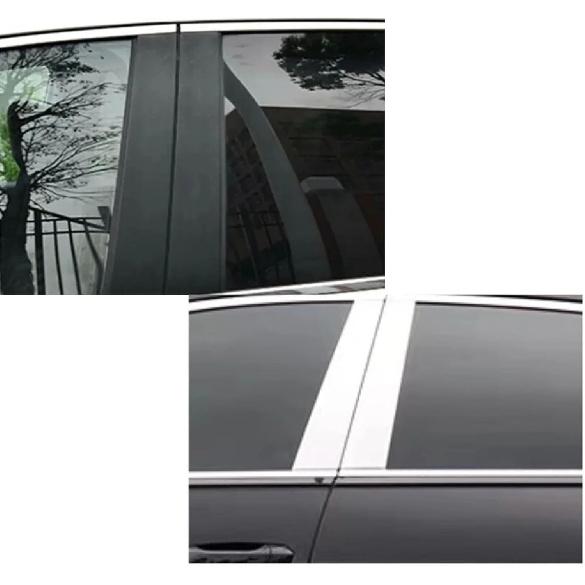 6PCS Chrome Plated Pillar Post Compatible with Toyota Camry 2007-2011 2010 2009 2008 Window Door Side Trim Cover Decal Sticker