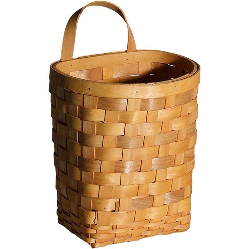 Hanging Basket, Wicker Wall Basket - Hand-Woven Rattan Storage Organizer For Kitchen, Bathroom & Home Decor B