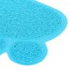 PVC Cat Dog Litter Mat Waterproof AntiSlip   Shape Feeding Bowl Placemat Pet Supplies(  Blue   Shape)