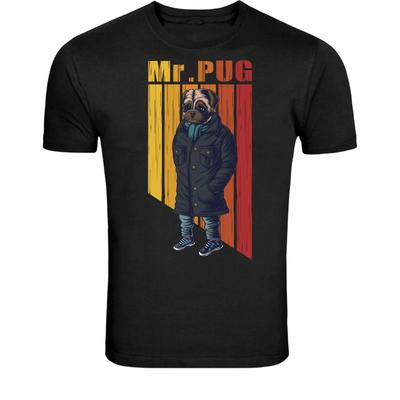 Meneer Pug Street Style Hond T-shirt - Schattige Pug Mode Vintage
