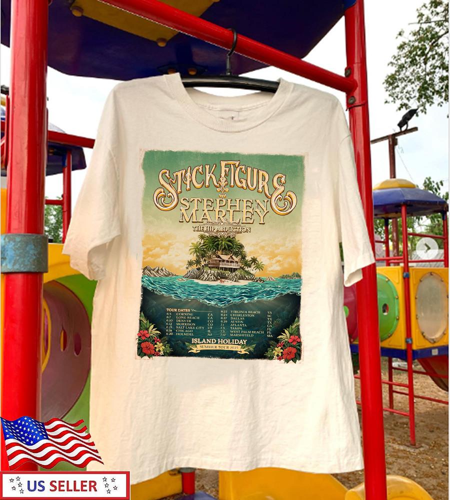 Stick Figure Island Holiday Tour White T Shirt Full Size S-5XL Unisex T-Shirt S