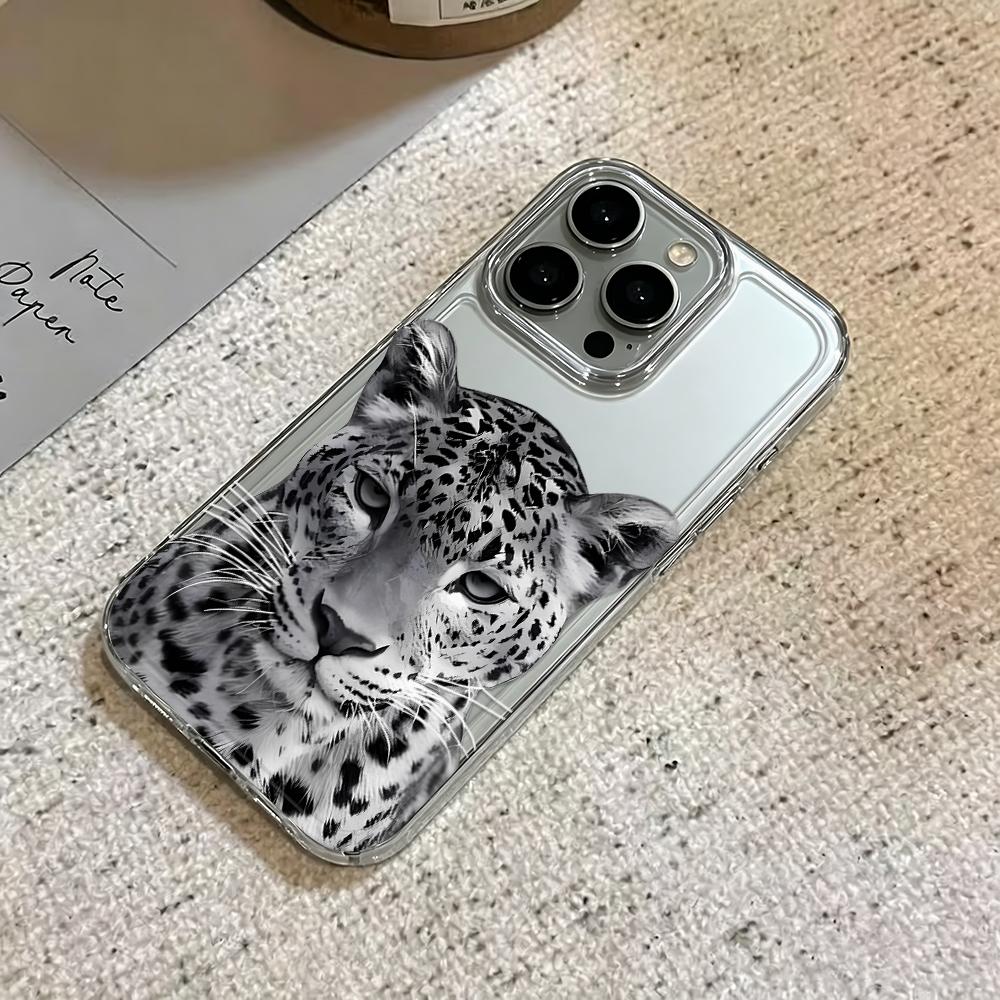 For Iphone 14 Pro Max Case Cool Realistic Leopard Silicone Cover For Iphone 15 17 13 Air 12 14 Plus 11 Soft Cover Funda