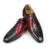 Fashion Fashion Men's Shoes New Oxford Red Black Mixed Color Zapatos De Hombre Genuine Leather Business Office Classic Leather Shoes Hot