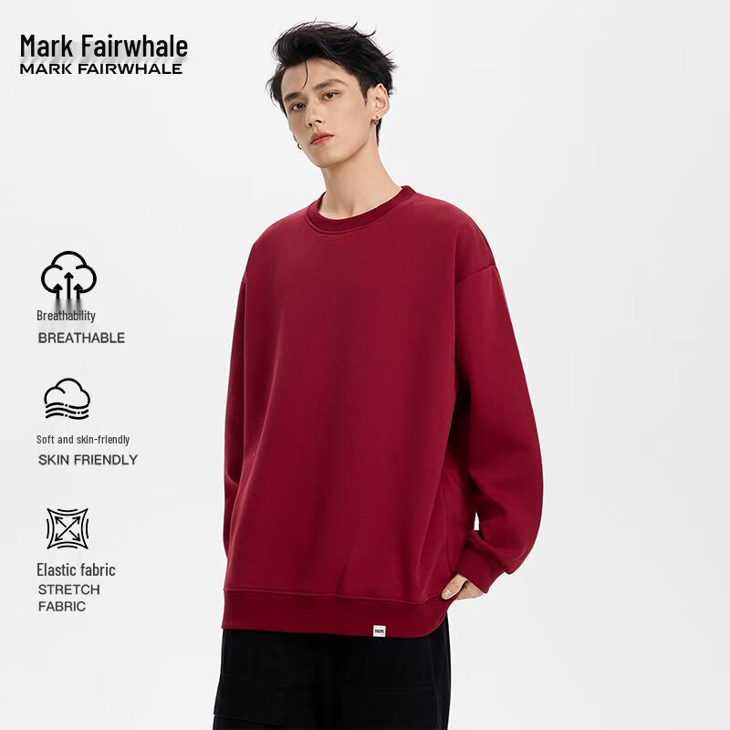 Mark Fairwhale Men's Solid Crewneck Long Sleeve Sweatshirt