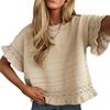 Women's Casual Ruffled Knit Short,Sleeve Top