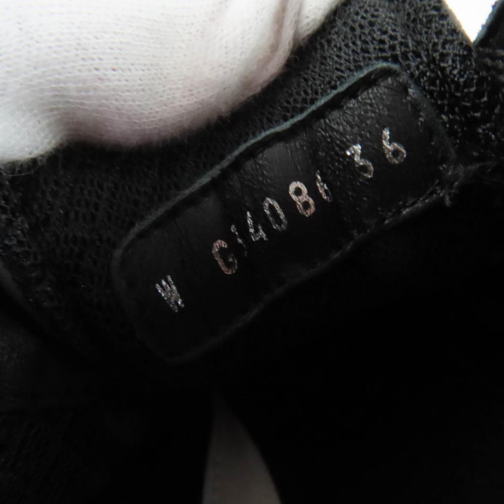 Pristine CHANEL Low cut sneakers Logo design black leather 36 G34086 Used