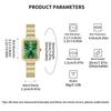 Fashion Womens Diamond Bracelet Watches Square Dial Waterproof Quartz Watch for Ladies