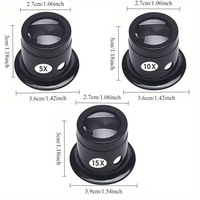 3Pcs/Set 5X 10X 15X Magnifying Glass Clip On Magnifier Watch Repair Tools Magnifying Glass Kit Service Tool