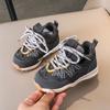 Spring Kids Leather Chunky Sneakers 1-6 Years Breathable Spliced Toe Cap Sports Shoes For Boys And Girls Casual Walkers