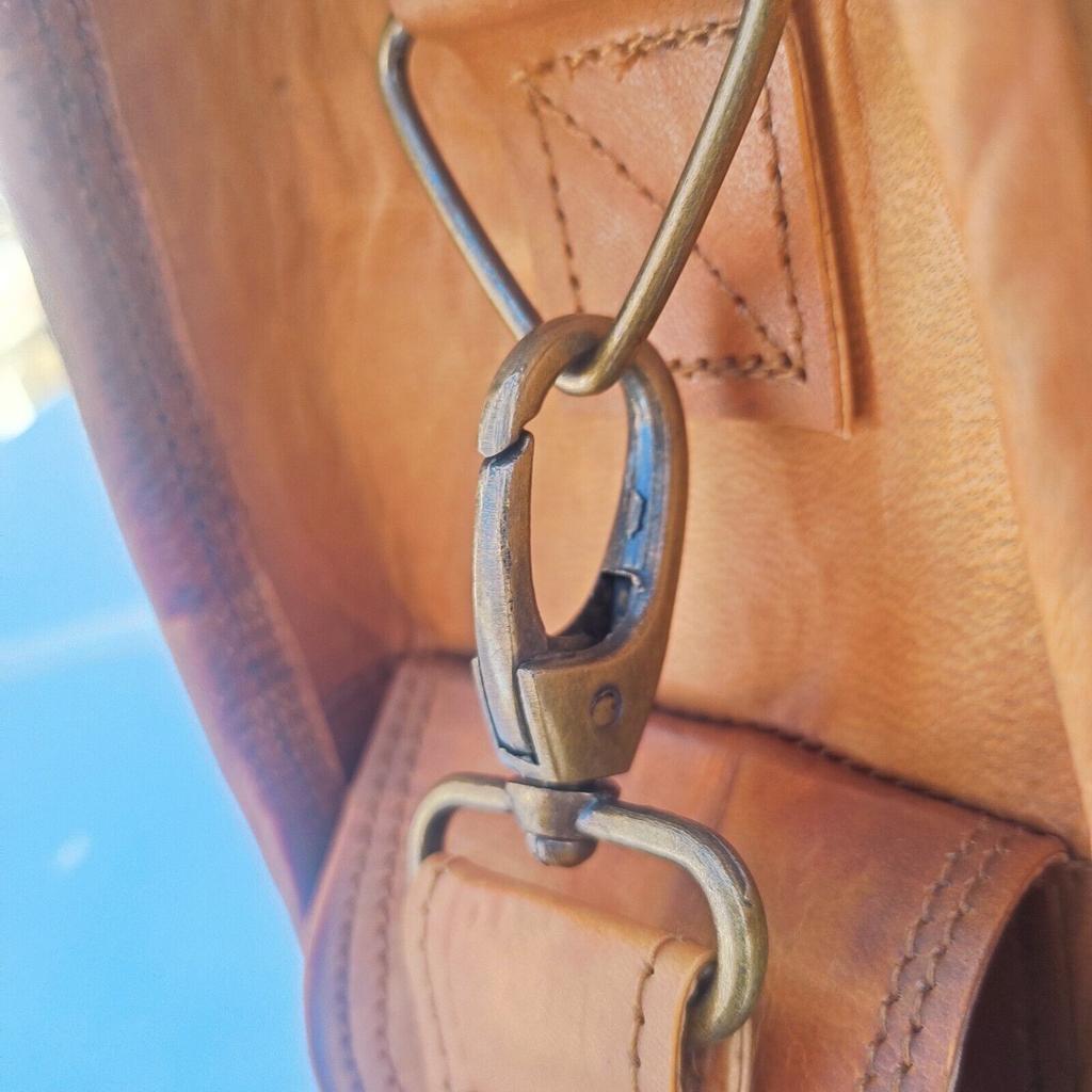 Vintage echte braune Ziegenleder Distressed Herren Satchel Handgefertigte Aktentasche