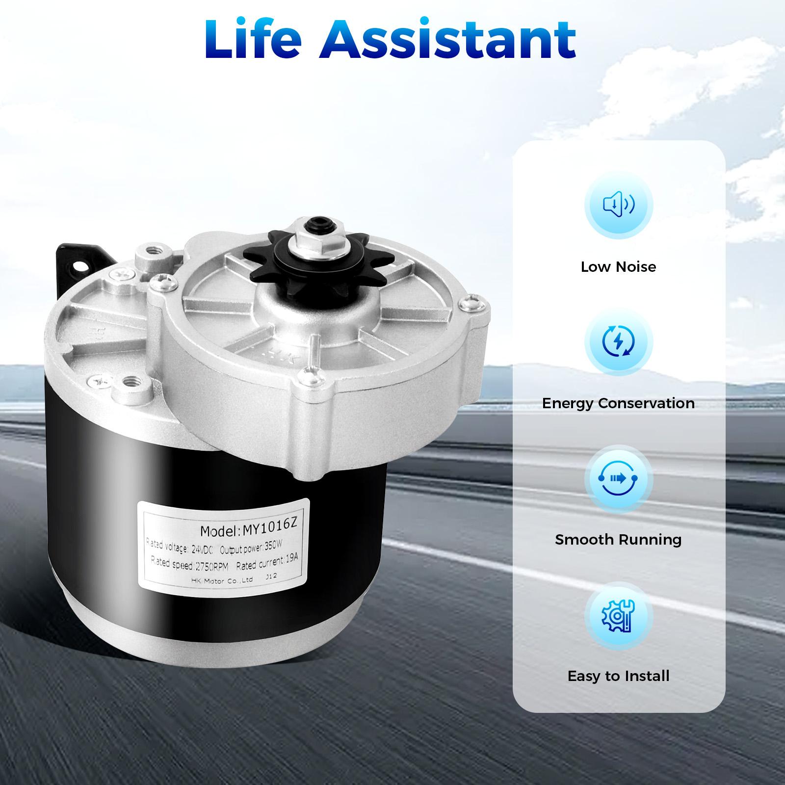 

High Torque 24V 350W Electric Vehicle Geared Motor, 300 RPM, Copper Coil, Iron Housing, Durable for E-Bike & Scooter Upgrades серебряный