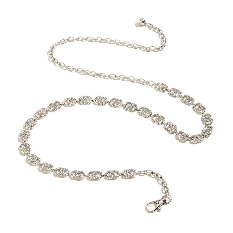Rhinestone Double Fine Circle Shape Waist Chain Dress Waist Decoration Cinching