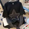 Harajuku Women Clothing Chic Tshirts Patchwork Fake Two Tees Y2k Tops Star Long Sleeve Casual Korean Oversized T-shirt