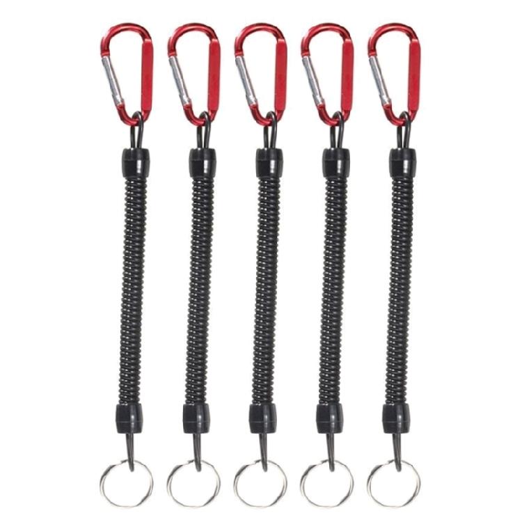 5Pcs Fishing Lanyards with Carabiner Fishing Coiled Lanyards for Plier, Boatings