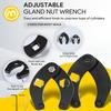 3 Pack Seal Installation Set Nut Wrench Repair Set Hydraulic Seal Installation Tool Gland Wrench for Farm Equipment