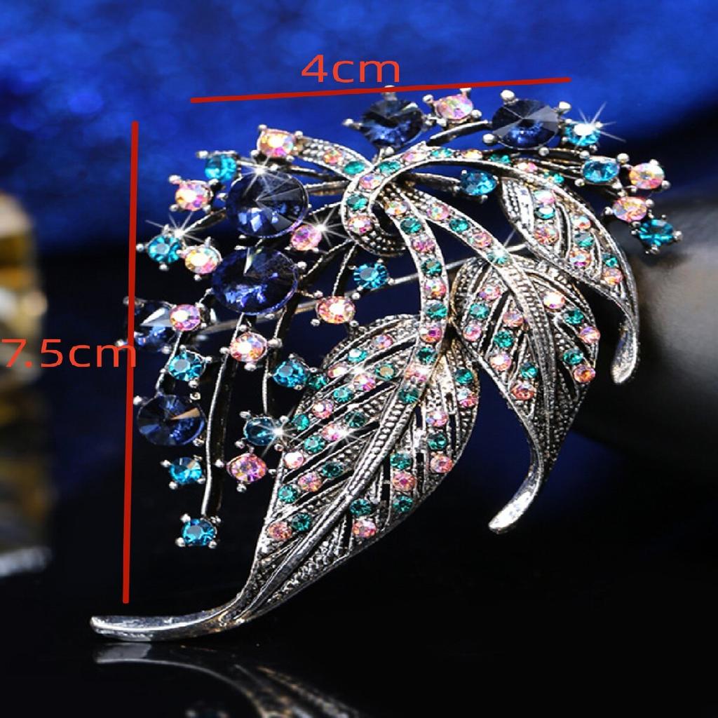 High-end Exquisite Colorful Hollow Leaf Brooch Coat Cardigan Suit Pin Brooch Female Elegant Atmosphere Clothing Accessories-6715