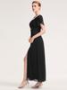 Ever-Pretty Women's Rhinestone Embellished Chiffon Ruffle Sleeve V-Neck Maxi Formal Evening Dresses