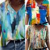 Digital 3D Printed Women's Short Sleeved T-shirt Summer Tie Dye Personalized V-neck Base T-Shirts Women’s