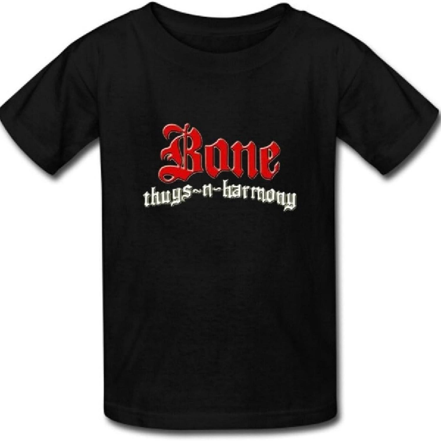 

Custom Men s Bone Thugs N Harmony T-shirt Print Cotton Short Tee Shirt US XXL Black S