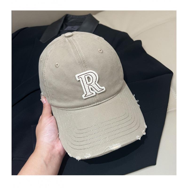 Fashion Versatile R Letter Baseball Cap Women'S Sunscreen Show Face Small Spring And Autumn Sun Hat Sports Travel Men